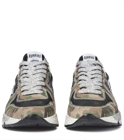 Shop Golden Goose Running Sole Printed Leather Sneakers In Multicoloured