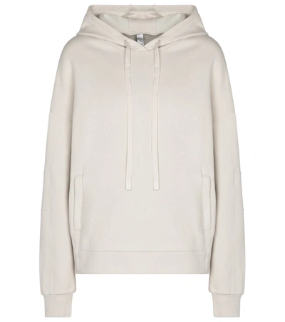 Shop Alo Yoga Interval Cotton-blend Hoodie In White