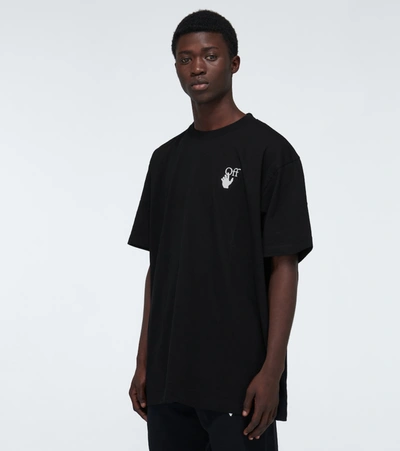 Shop Off-white Marker Oversized Cotton T-shirt In Black