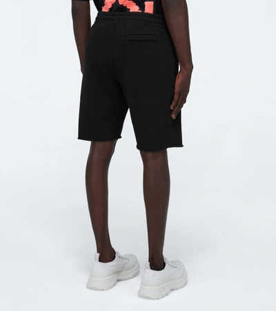 Shop Off-white Ow Logo Cotton Jersey Shorts In Black