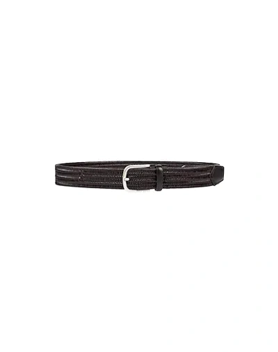Shop Hugo Boss Leather Belt In Dark Brown