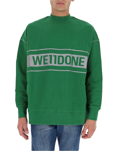 Shop We11 Done We11done Logo Printed Oversized Sweatshirt In Green