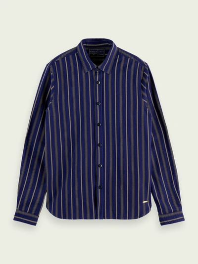 Shop Scotch & Soda Classic Cotton Shirt In Blue