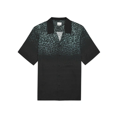 Shop Ksubi Dusk Dégradé Leopard-print Twill Shirt In Black
