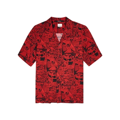 Shop Ksubi Clash Printed Twill Shirt In Red