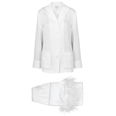 Shop Sleeper Party White Feather-trimmed Pyjama Set