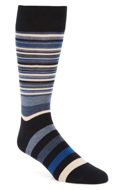 Shop Cole Haan Town Stripe Crew Socks In Navy/ Astor Blue Stripe