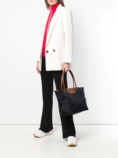 Longchamp Large Le Pliage Shoulder Bag In Black