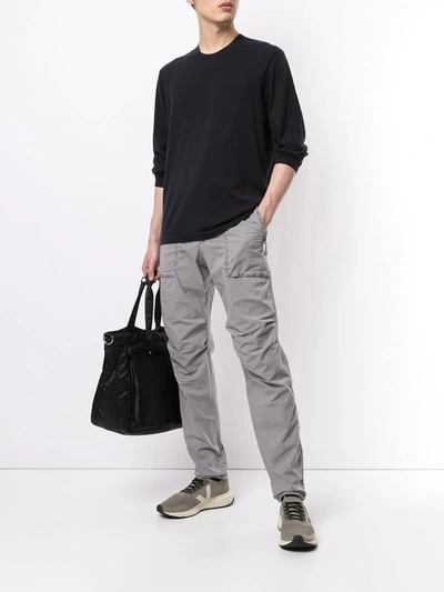 James Perse Mid-rise Straight Leg Trousers In Grey