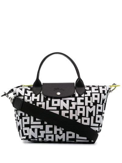 Shop Longchamp Small Le Pliage Collection Top Handle Bag In Black