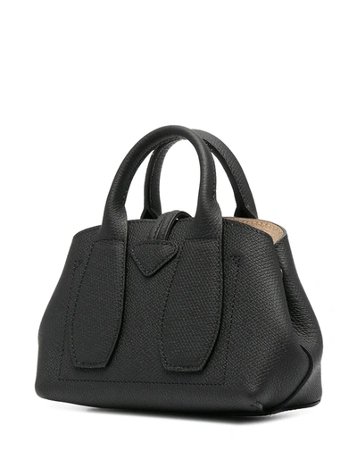 Shop Longchamp Extra Small Roseau Top-handle Bag In Black