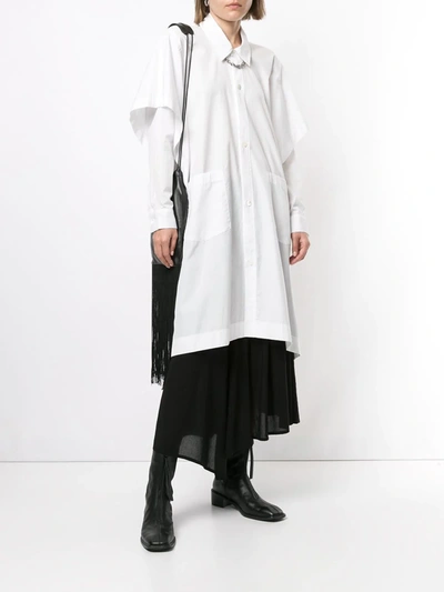Shop Yohji Yamamoto Long Length Shirt In White