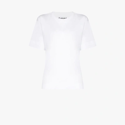 Shop Ganni White Classic T-shirt