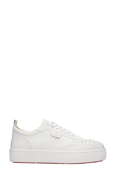 Shop Christian Louboutin Happyrui Sneakers In White Leather
