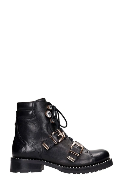 Shop Sophia Webster Combat Boots In Black Leather