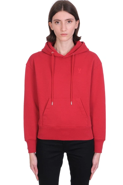 Shop Ami Alexandre Mattiussi Sweatshirt In Red Cotton