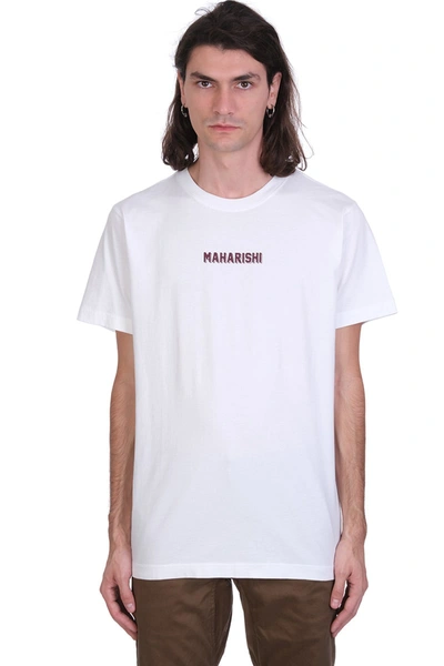 Shop Maharishi Cultura Cat T-shirt In White Cotton