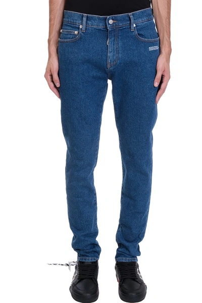 Shop Off-white Diag Poket Jeans In Blue Denim