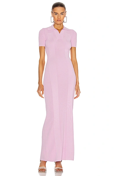 Shop Jacquemus La Robe Maille Polo In Light Pink