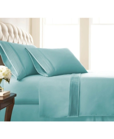 Southshore Fine Linens Classy Pleated 21" Extra Deep, Pocket Sheet Set, Twin In Sky Blue