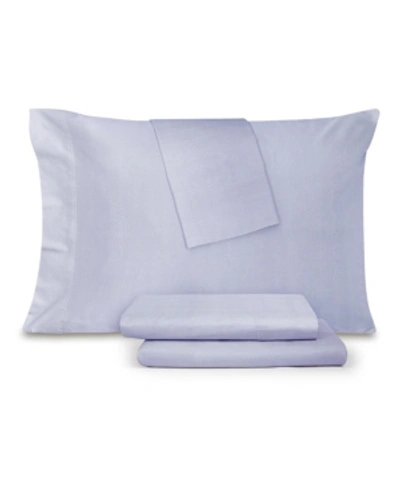 Shop Aq Textiles Closeout!  300 Thread Count Twill Modernist Queen 4-pc. Sheet Set Bedding In Blue