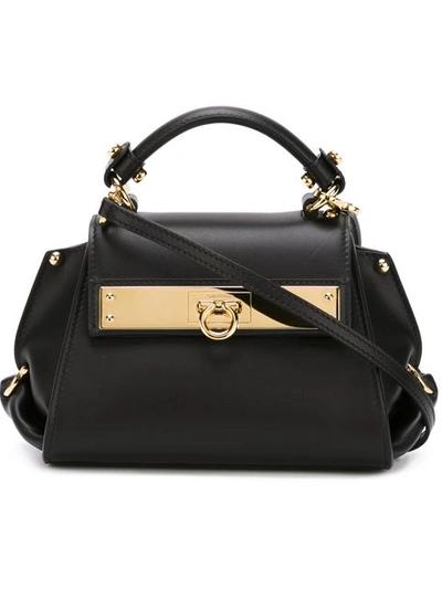Ferragamo Mini Sofia Leather Shoulder Bag, Black