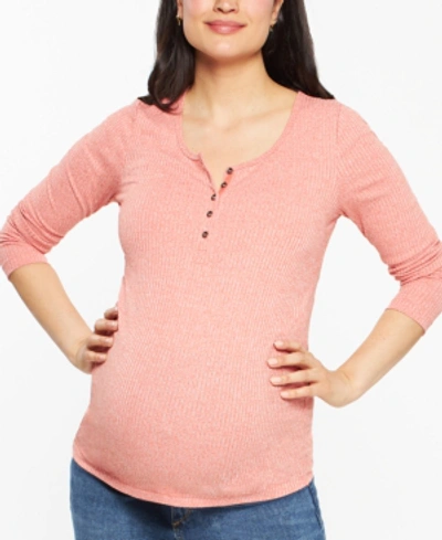 Shop A Pea In The Pod Maternity Henley Top In Coral