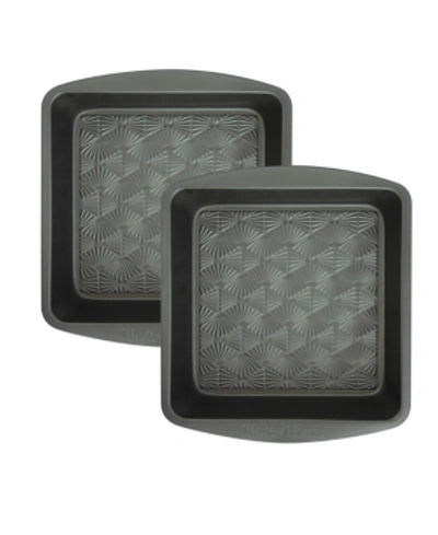 Shop Taste Of Home Set Of 2 Non-stick Metal Square Baking Pan In Gray