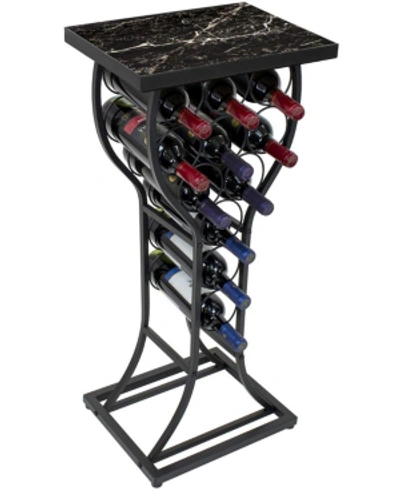 Shop Sorbus Metal With Marble Finish Top Wine Storage Organizer Display Rack Table In Black