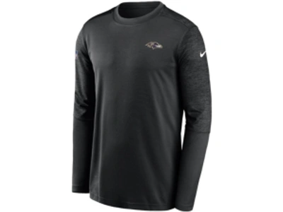 Shop Nike Baltimore Ravens Men's Coach Uv Long Sleeve Shirt In Black