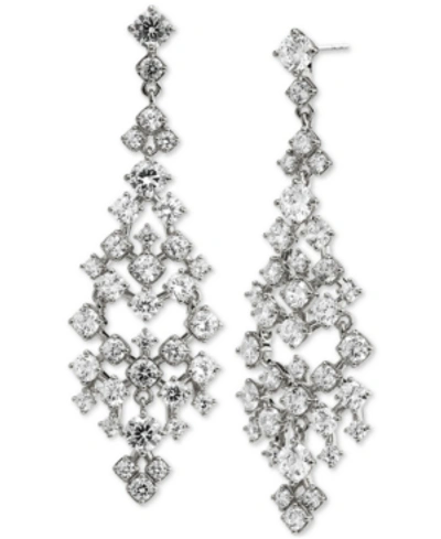 Eliot Danori Silver-plated Cubic Zirconia Chandelier Earrings, Created For Macy's In Silver