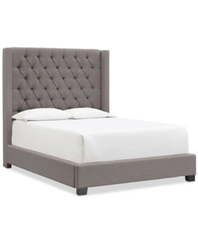 Shop Furniture Monroe Ii Upholstered Queen Bed, Created For Macy's In Charcoal