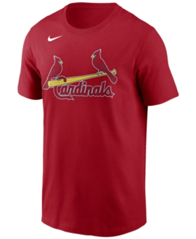 Shop Nike St. Louis Cardinals Men's Swoosh Wordmark T-shirt In Red