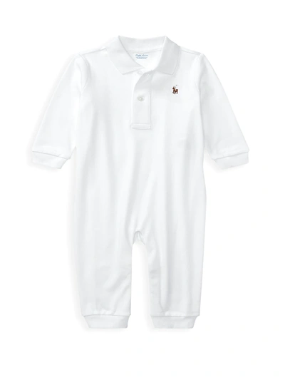 Shop Ralph Lauren Baby Boy's Polo Coverall In White