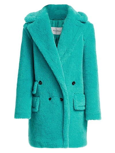 Shop Max Mara Women's Adenia Wool & Cashmere Teddy Coat In Turquoise