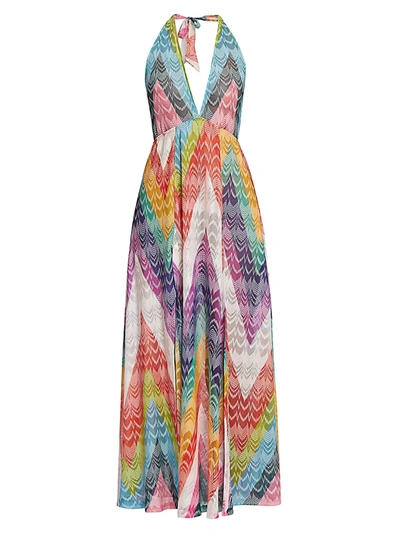 Shop Missoni Women's Multicolor Zigzag Slit Coverup In Stampa Zig Zag