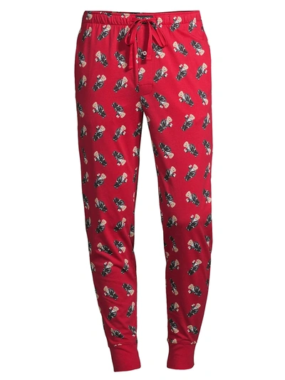 Shop Polo Ralph Lauren Men's Polo Bear Lounge Joggers In Red