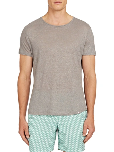 Shop Orlebar Brown Linen T-shirt In Dove