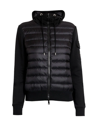 Shop Moncler Jersey Down Knit & Puffer Combo Jacket In Black