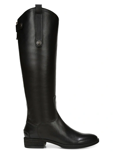 Shop Sam Edelman Penny Leather Riding Boots In Black