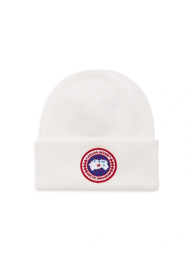 Shop Canada Goose Arctic Disc Wool Beanie In White