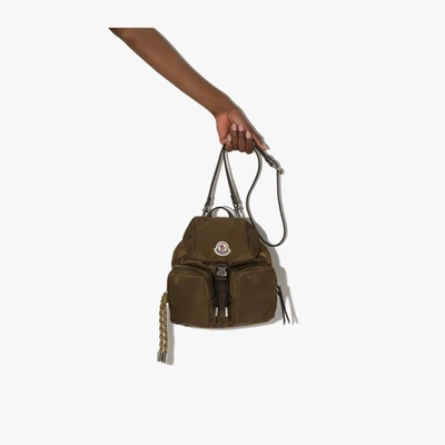 Shop Moncler Green Dauphine Small Backpack