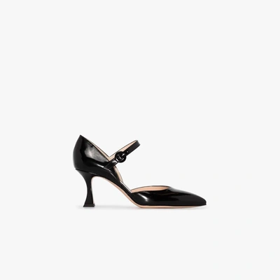 Shop Gianvito Rossi Black 70 Leather Mary Jane Pumps