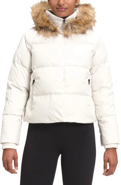 The North Face Dealio 550 Fill Power Crop Hooded Down Jacket In Vintage  White | ModeSens