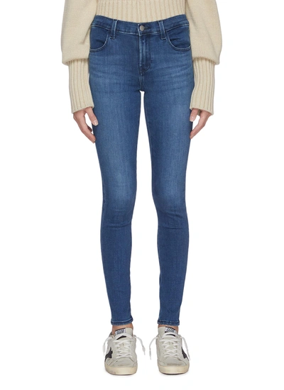 Shop J Brand Sophia' Mid Rise Super Skinny Jeans In Blue