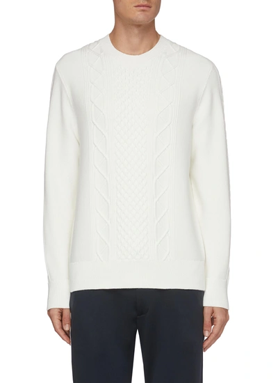 Shop Theory Barden' Cable Knit Sweater In White