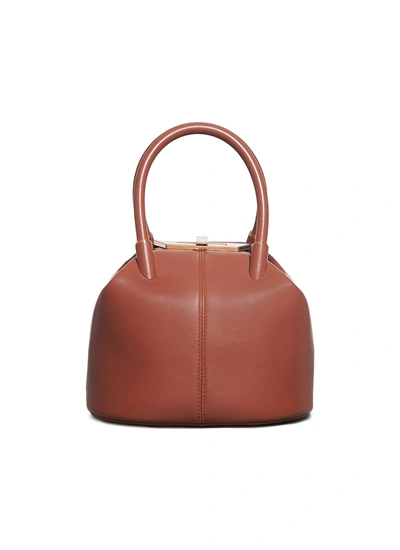 Shop Gabriela Hearst 'baez' Turnlock Leather Bag In Brown