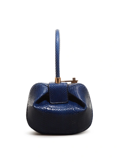 Shop Gabriela Hearst 'demi' Snakeskin Leather Dumpling Bag In Blue