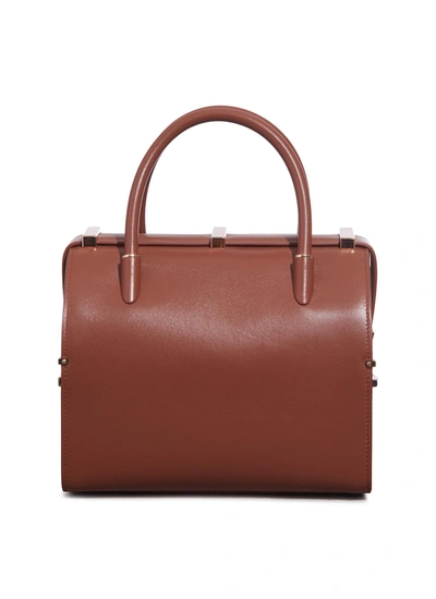 Shop Gabriela Hearst 'sabi' Rose Gold Detail Leather Doctor Bag In Red