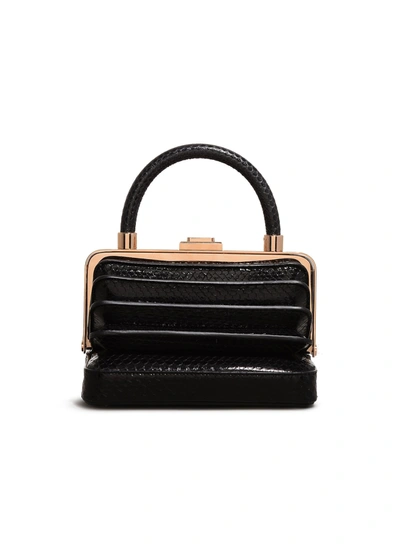 Shop Gabriela Hearst 'diana' Accordion Frame Snakeskin Leather Bag In Black
